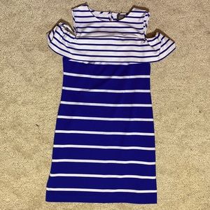 Vince Camuto Stripe Cold Shoulder Dress